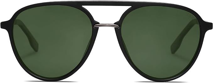 SOJOS Retro Aviator Polarized Sunglasses for Women Men Double Bridge Ladies Shades SJ2078 | Amazon (US)