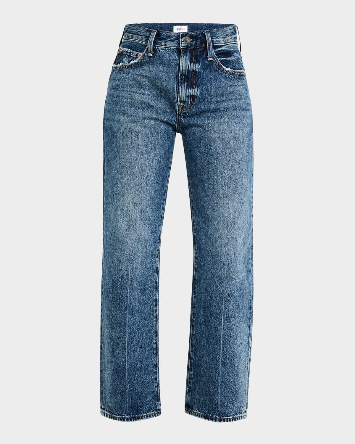 Lexi Mid-Rise Bowed Straight-Leg Jeans | Neiman Marcus
