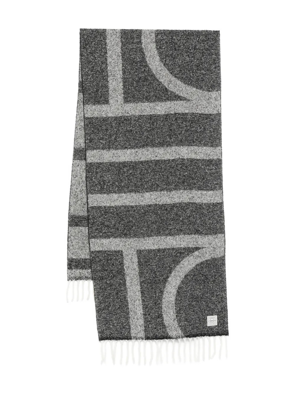 TOTEME Monogram Jacquard Scarf | Black | FARFETCH UK | Farfetch Global