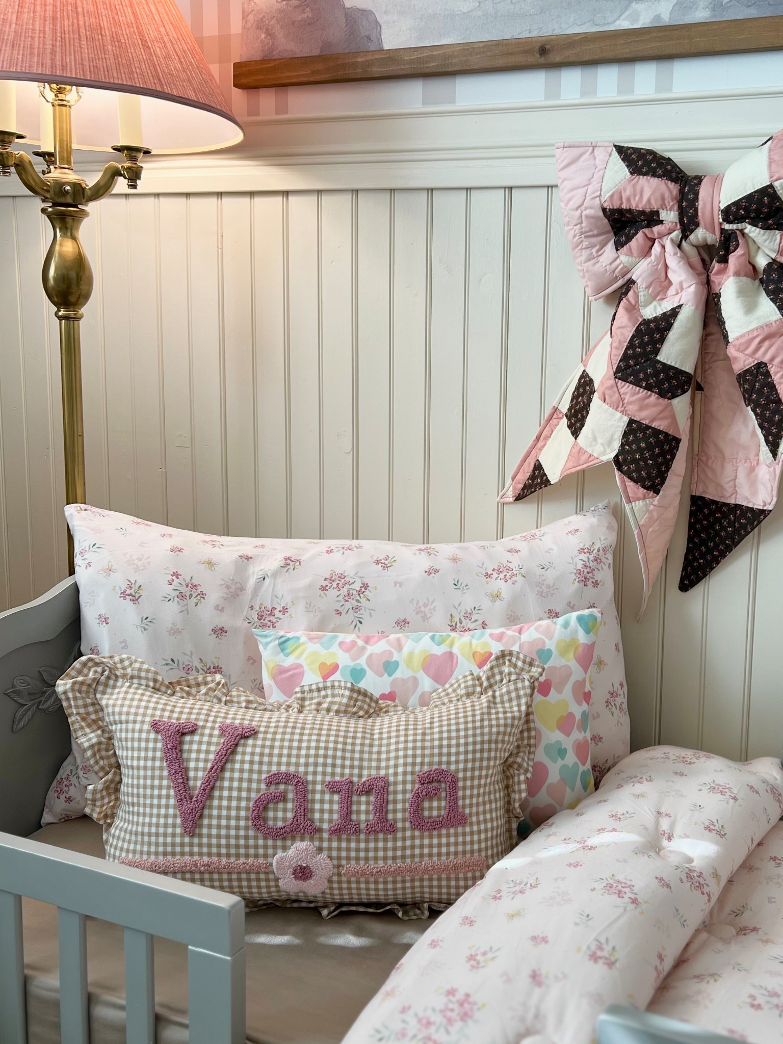 Ruffle name pillow! Obsessed with how this came out & so affordable! 