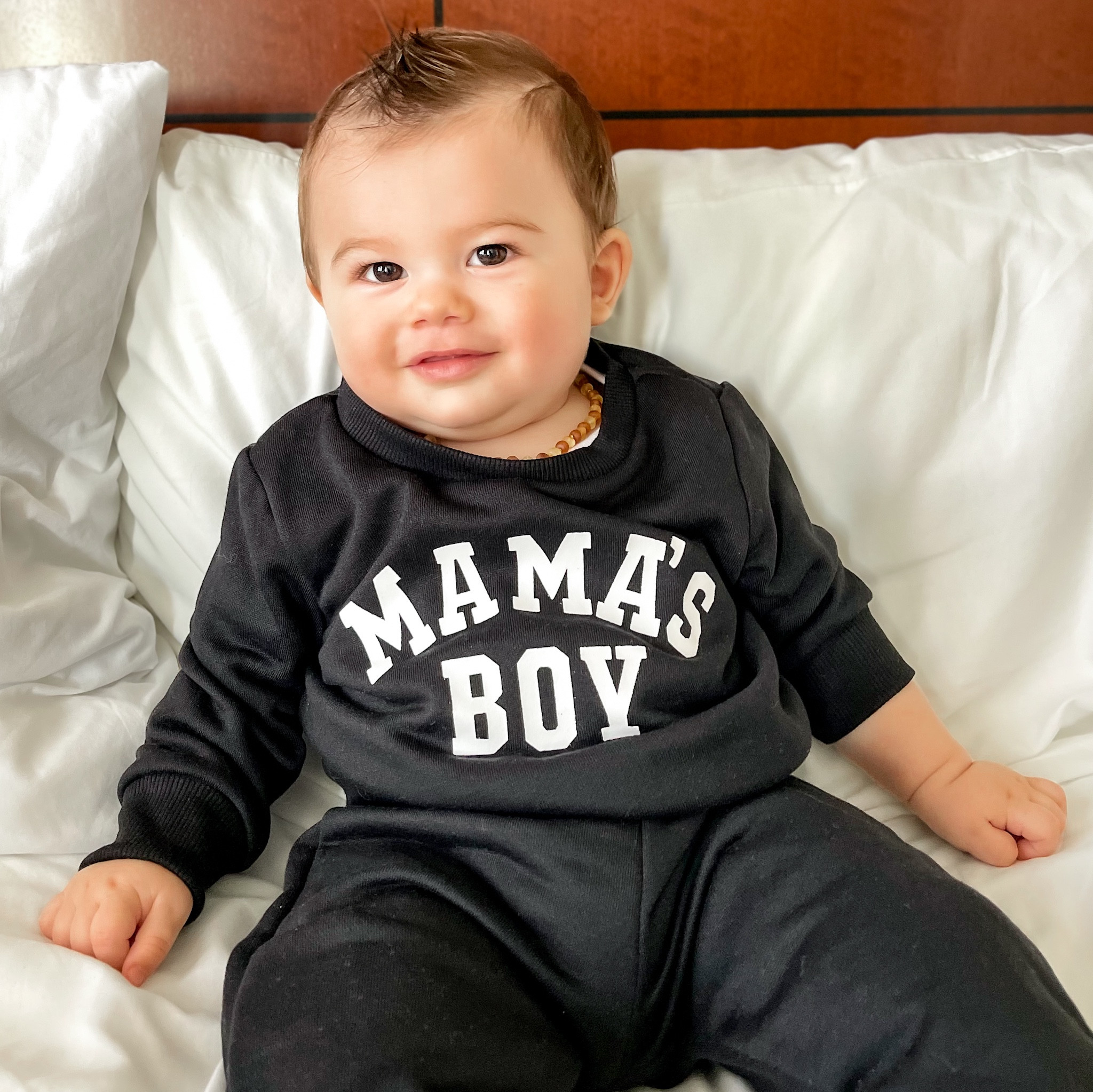 Mamas boy 😍 P’s graphic baby sweats are from shein. Would make such a cute Valentines Day outfit! ♥️

#LTKbaby #LTKfindsunder50 #LTKsalealert