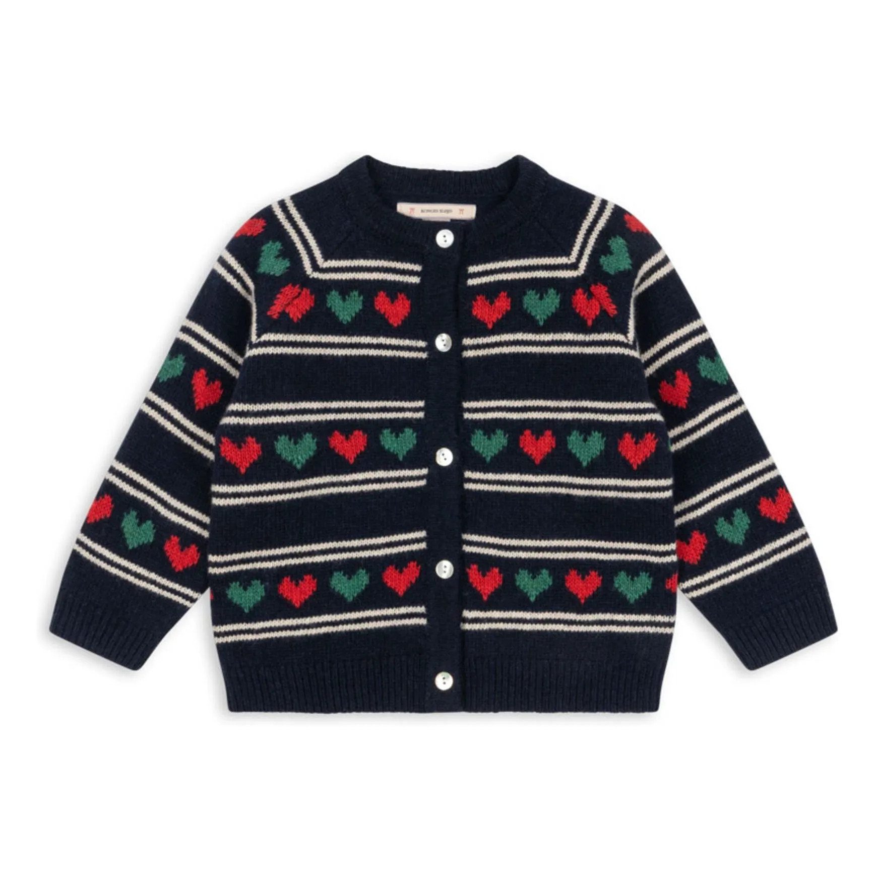 Strickjacke Belou Herzen Wolle | Navy | Smallable