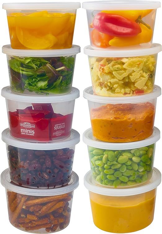DuraHome - Deli Containers with Lids Leakproof - 40 Pack BPA-Free Plastic Microwaveable Clear Foo... | Amazon (US)
