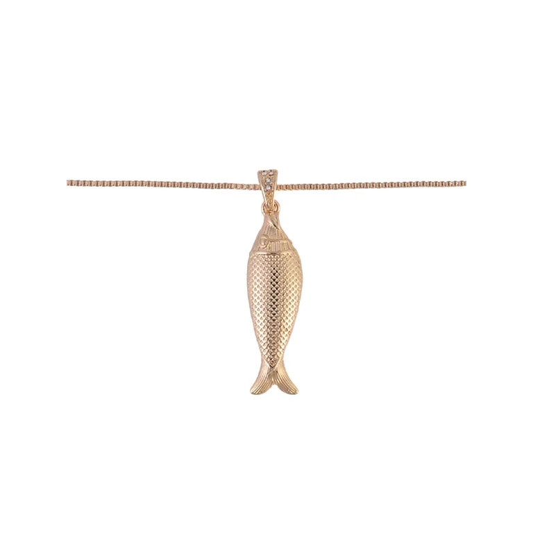 Time and Tru Goldtone Disc Beads with Metal Fish Pendant Layered Necklace | Walmart (US)