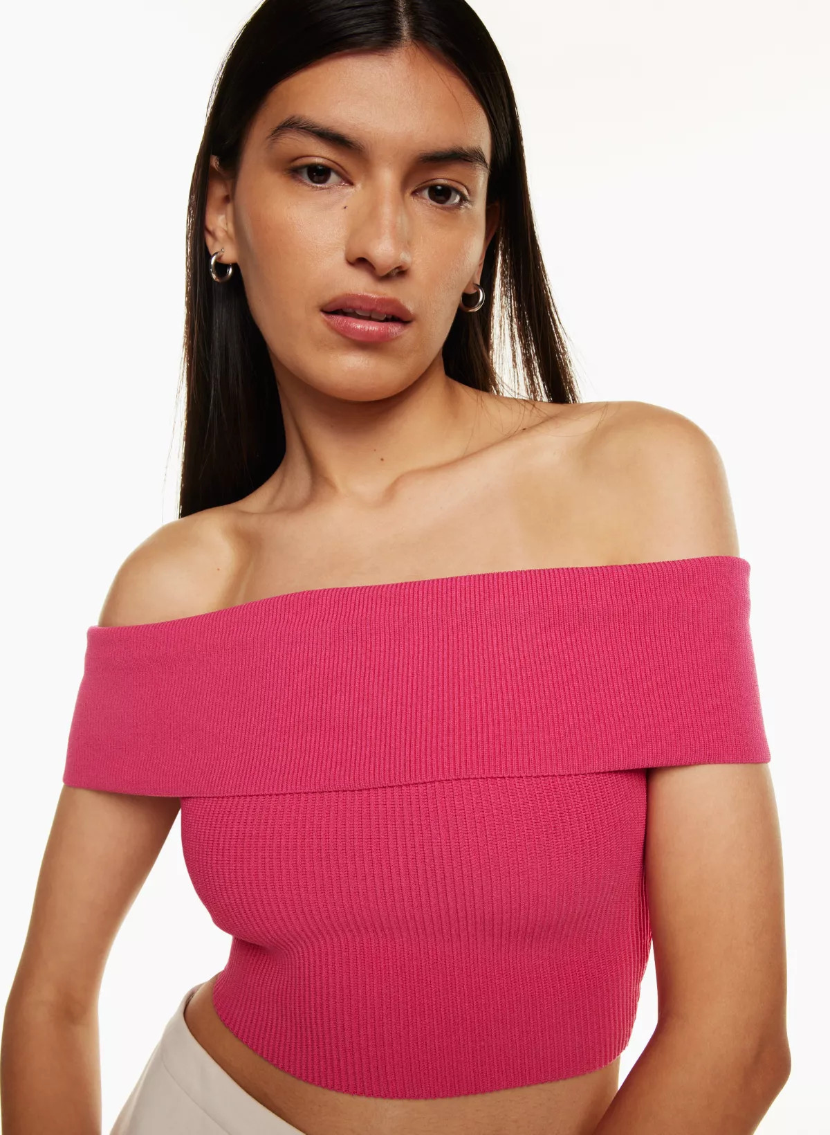 SCULPT KNIT OFF-SHOULDER TOP | Aritzia