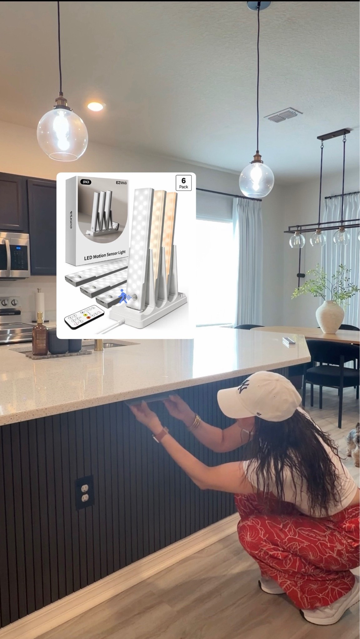 6-Pack Under Cabinet Lighting with Charging Station, 2000mAh Rechargeable Wireless Motion Sensor Lights, 3 Color Temps, Dimmable, Timer, Magnetic, with Remote Control for Kitchen, Closet, Stair

#LTKSaleAlert #LTKHome #LTKOver40