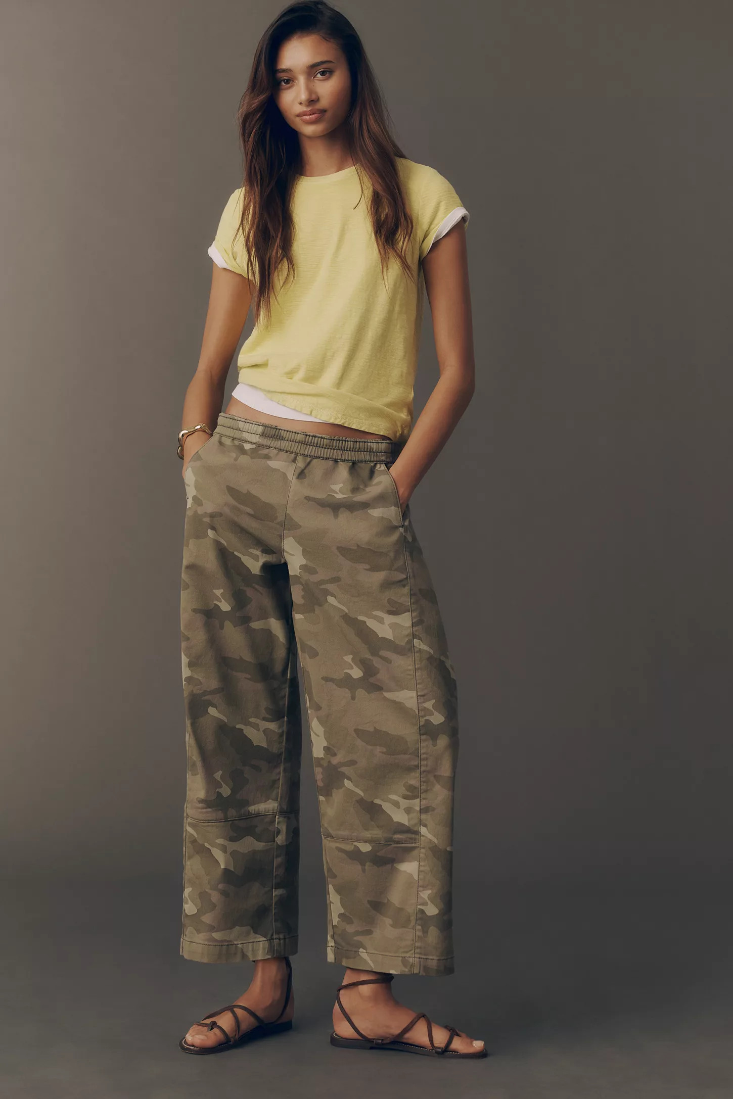 The Izzie Relaxed Pull-On Barrel Pants by Pilcro: Printed Twill Edition | Anthropologie (US)