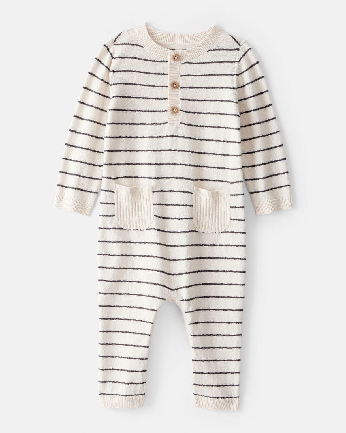 Baby Boy Striped Cotton Long-Sleeve Jumpsuit | Carter's Inc