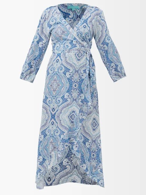 Melissa Odabash - Taylor Paisley-print Voile Challis Dress - Womens - Blue Print | Matches (US)