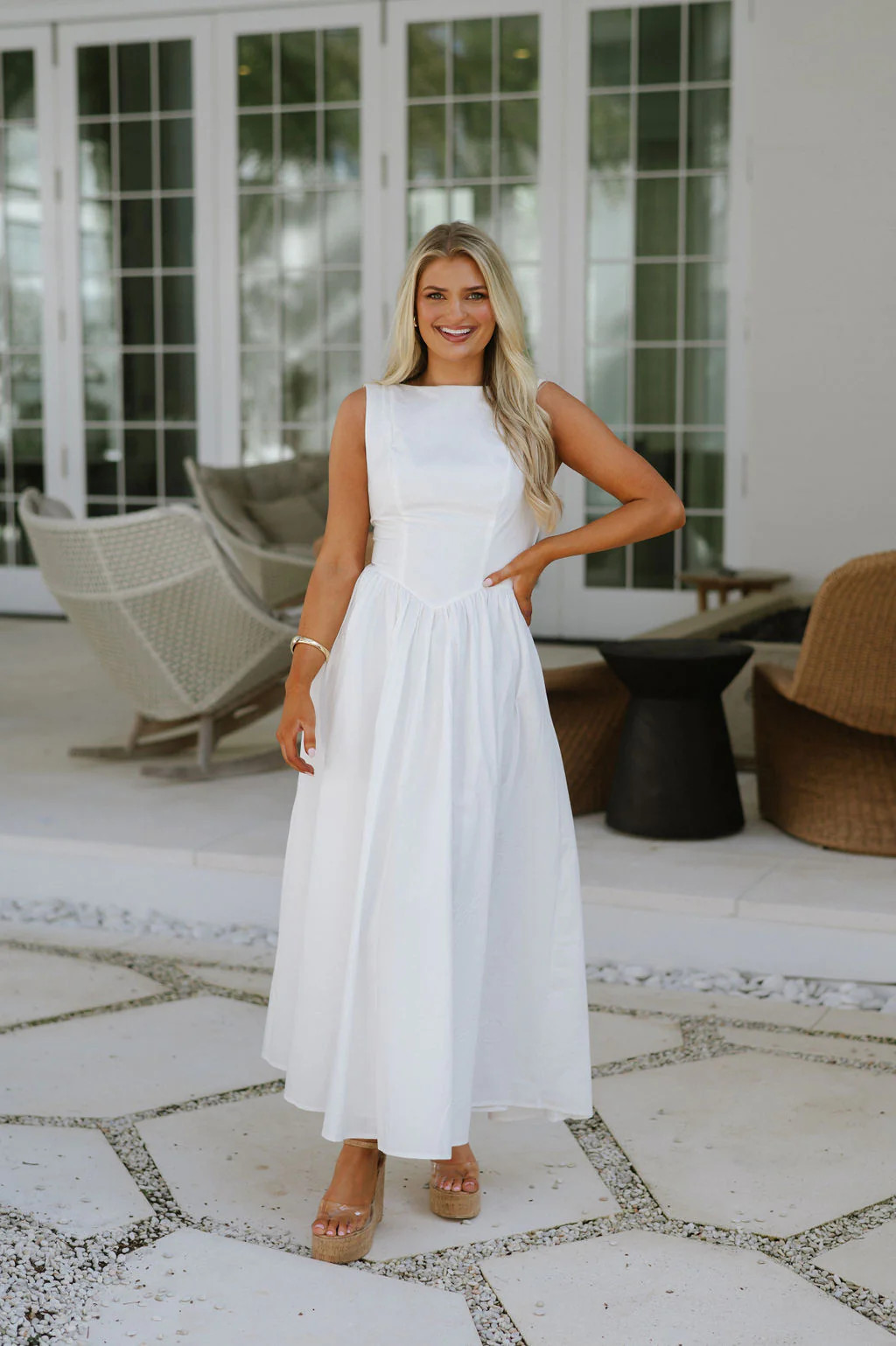 Hazel Maxi Dress-White | These Three
