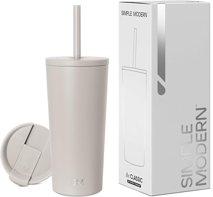 Simple Modern Insulated Tumbler with Lid and Straw | Iced Coffee Cup Reusable Stainless Steel Wat... | Amazon (US)
