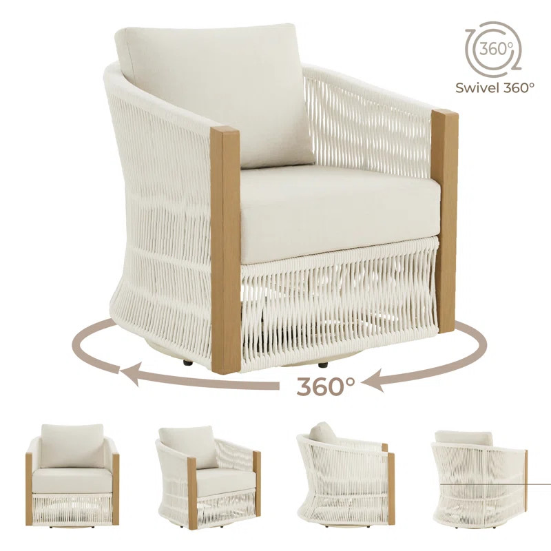 Swivel Patio Chair With Cushions | Wayfair North America