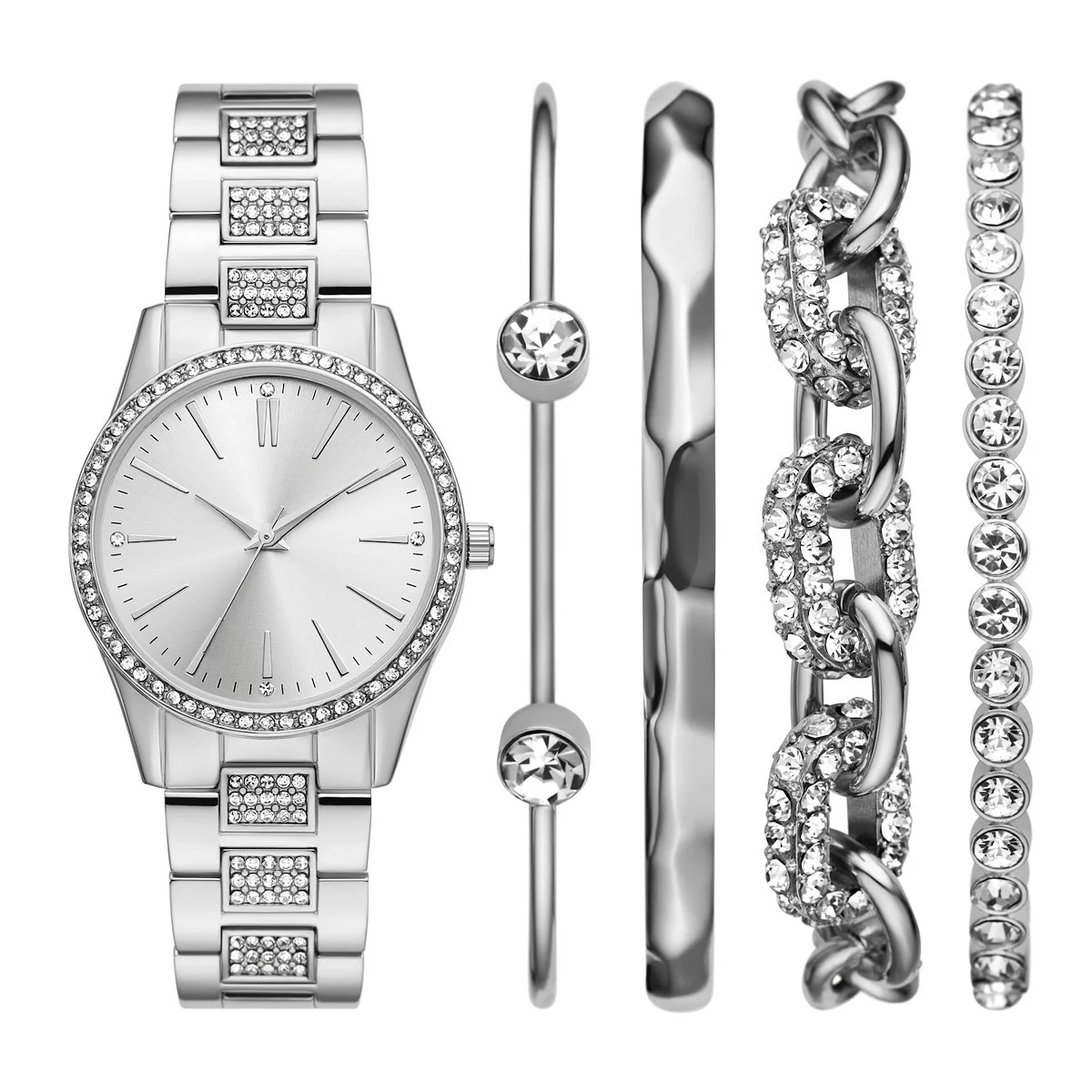 Folio Women's Silver Watch & Bracelet Set | Kohl's