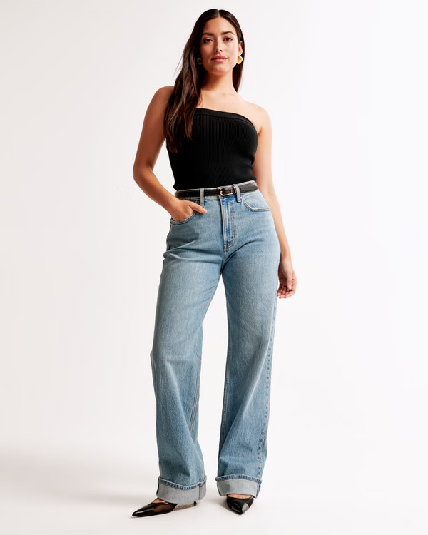 Women's Curve Love High Rise Mom Jean | Women's Bottoms | Abercrombie.com | Abercrombie & Fitch (US)