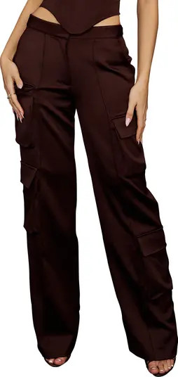 Daria Seamed Satin Cargo Trousers | Nordstrom