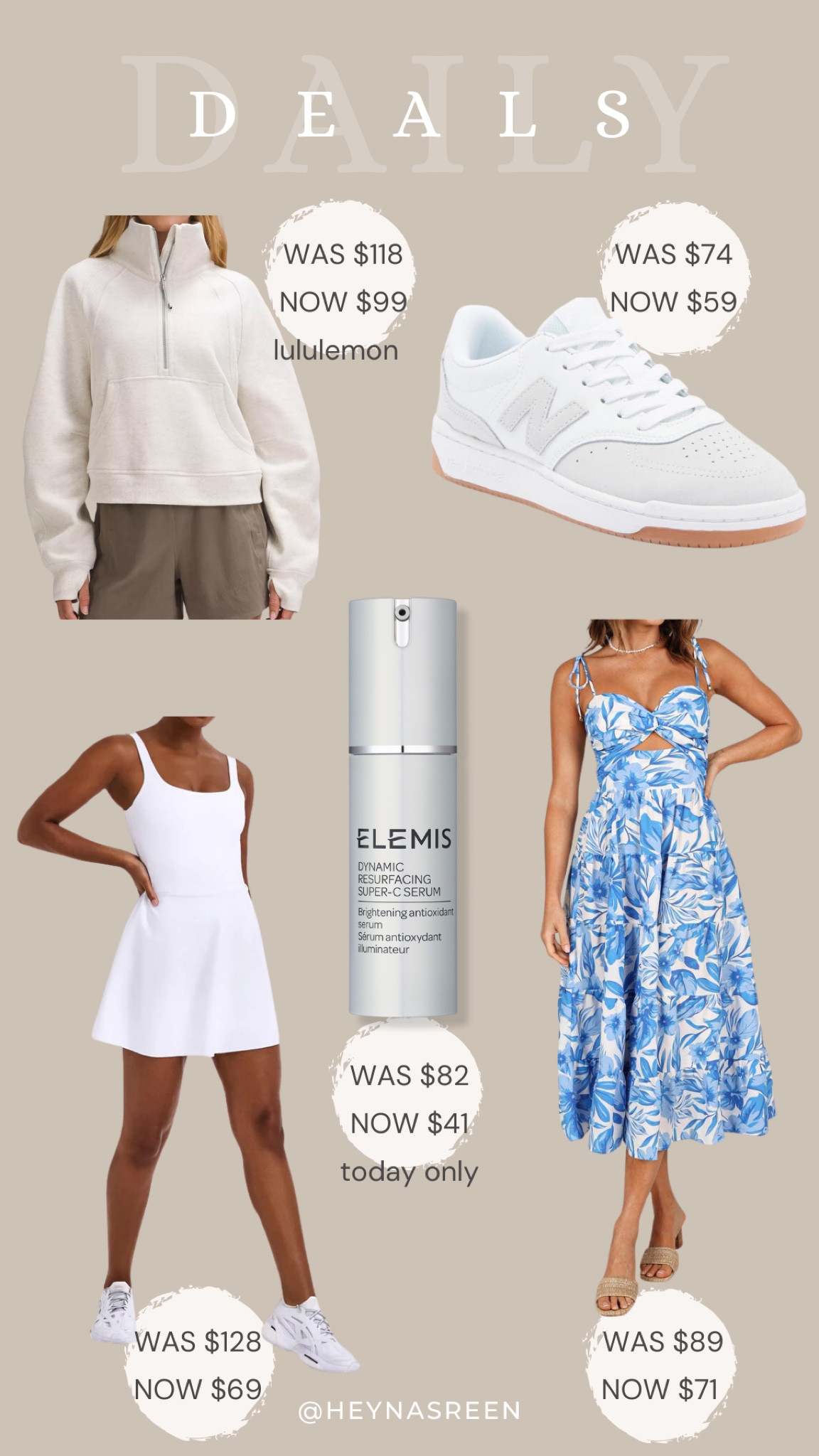 Daily deals on lululemon scuba, New Balance sneakers, Petal & Pup dress, Elemis vitamin C serum, Spanx dress 

#LTKSaleAlert