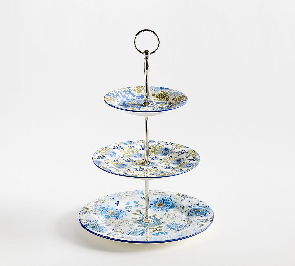 Kravet Jardin Stoneware Tiered Stand | Pottery Barn (US)