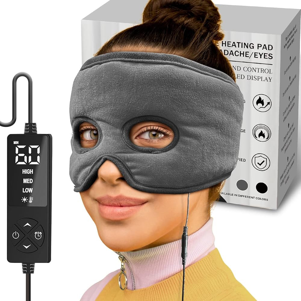 sticro Sinus Relief Mask Moist Heat with 3 Temp Settings, Ex-Large Headache Mask Electric Face He... | Amazon (US)