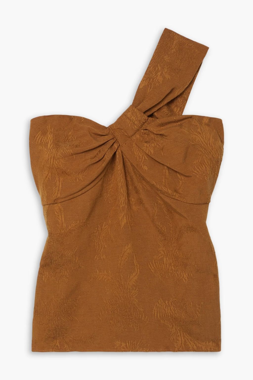 Belinda one-shoulder modal and linen-blend jacquard top | The Outnet (US and CA)