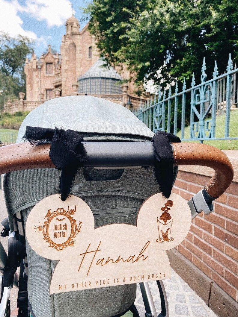 Personalized Mickey Name Tag Haunted Mansion Stroller Sign - Etsy | Etsy (US)