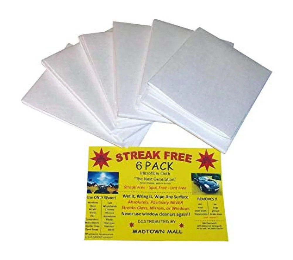 Streak Free Microfiber Cloth â€œAs Seen on Tvâ€ 6 Pack | Walmart (US)