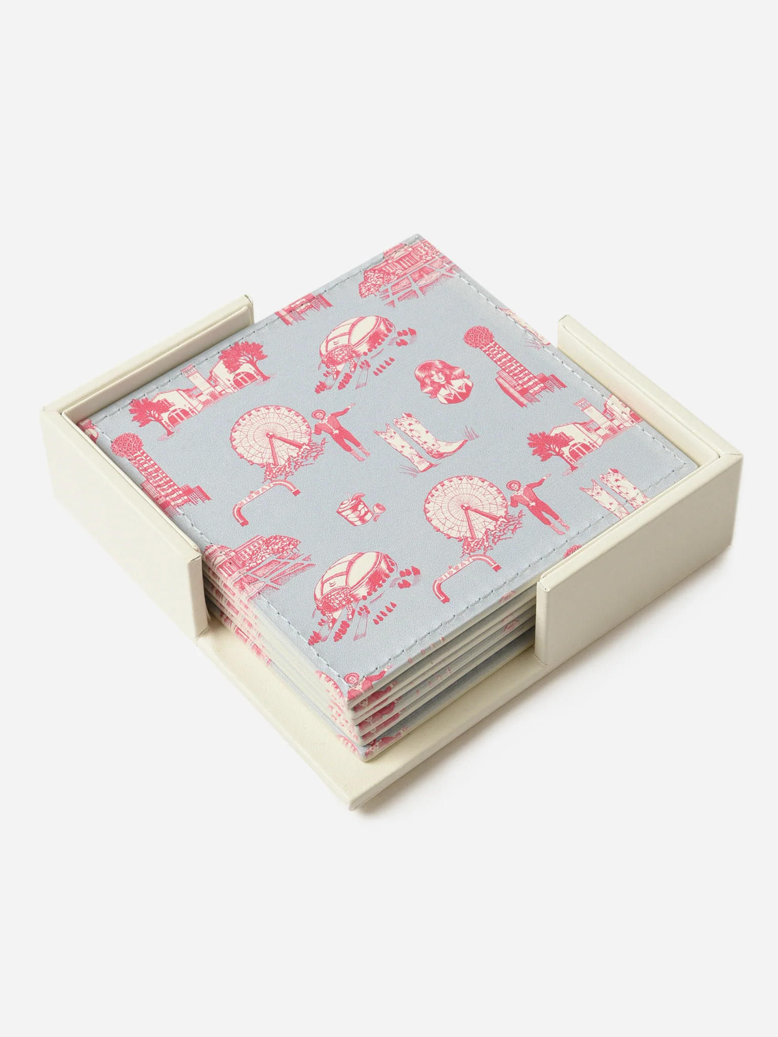 KATIE KIME
                      
                     Toile Coaster Set | Saint Bernard