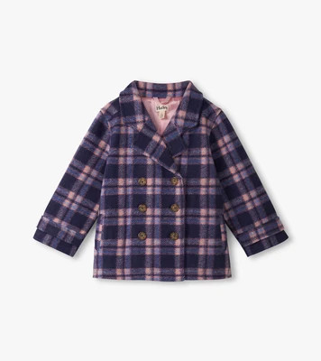 Girls Preppy Plaid Pea Coat | Hatley