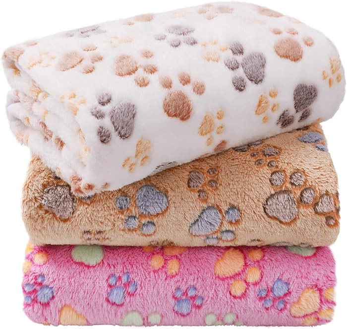 LINENLUX 1 Pack 3 Blankets Super Soft Fluffy Premium Fleece Dog Blankets for Puppy Cat Pet Blanke... | Amazon (US)