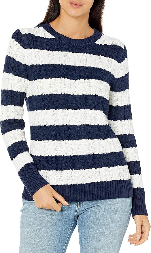 Amazon Essentials Women's Fisherman Cable Long-Sleeve Crewneck Sweater (Available in Plus Size) | Amazon (US)