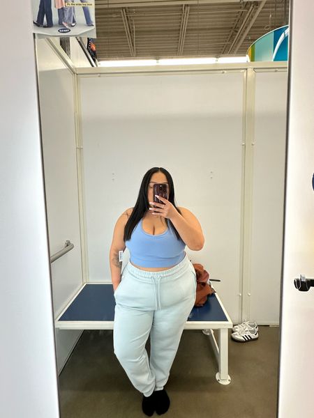 Athletic Wear on a curvy girl 

Joggers are a bit snugged so for sure size up if you want them looser. I’m wearing size XL for reference 

Sports bra is super comfy wearing size XL runs true to size 

#LTKfitness