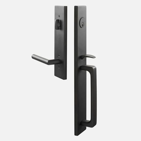 Lausanne Entrance Handleset with Otto Lever - Flat Black | Schoolhouse