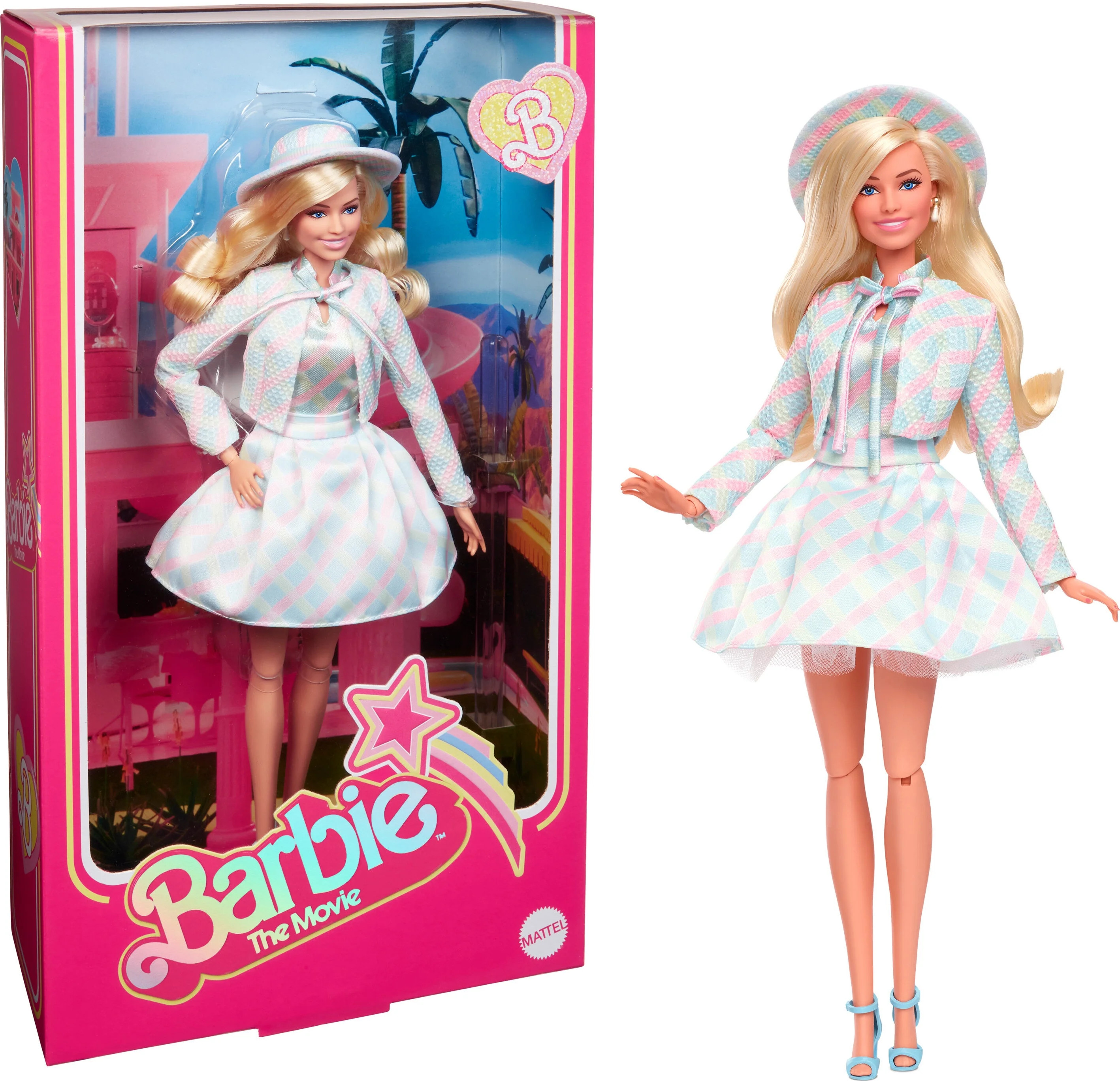 Barbie The Movie Collectible Doll, Margot Robbie as Barbie in Plaid Matching Set | Walmart (US)