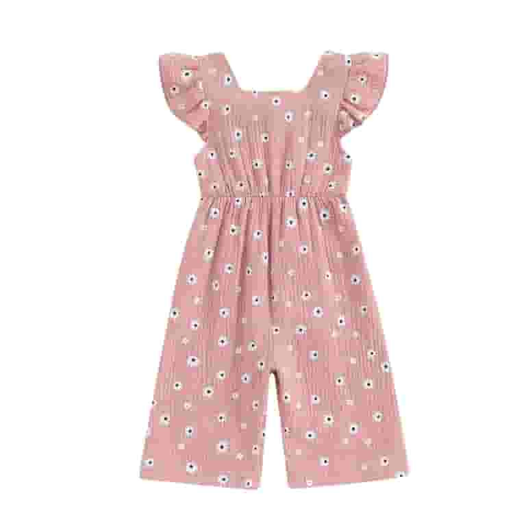 Musuos Toddler Girl Summer Jumpsuit 6 12 18 24M 3 4Y Casual Floral Print Ruffle Romper Pants Kids... | Walmart (US)