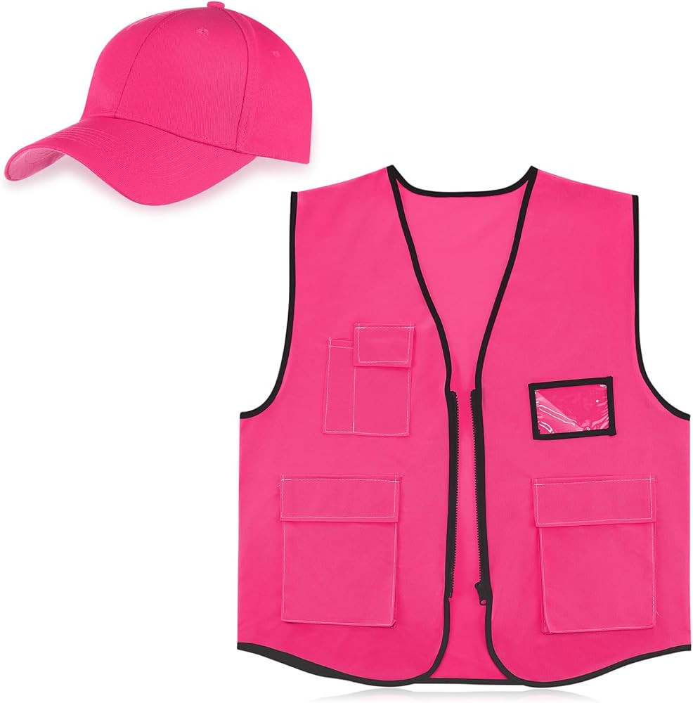2 PCS Blaze Pink Hunting Vest and Hat Set - Knitted Hat for Adult Hiking and Fishing | Amazon (US)