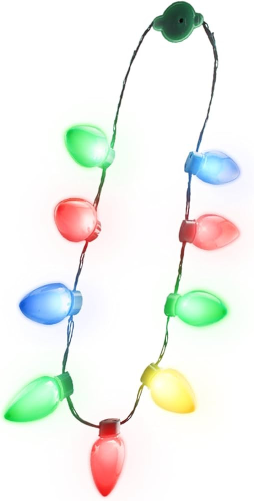 Windy City Novelties LED Light Up Christmas Bulb Necklace with 6 Dynamic Light Modes – Flashing... | Amazon (US)