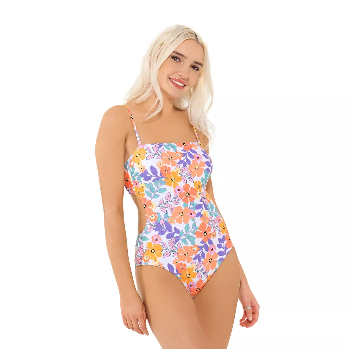 Juniors' Ninety-Nine° Cutout Convertible Bandeau One-Piece Swimsuit | Kohl's
