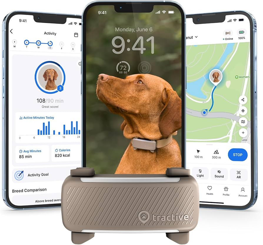 Tractive Smart Dog GPS Tracker | Live Pet Tracker with Virtual Fence | Vital Signs Monitoring of ... | Amazon (US)