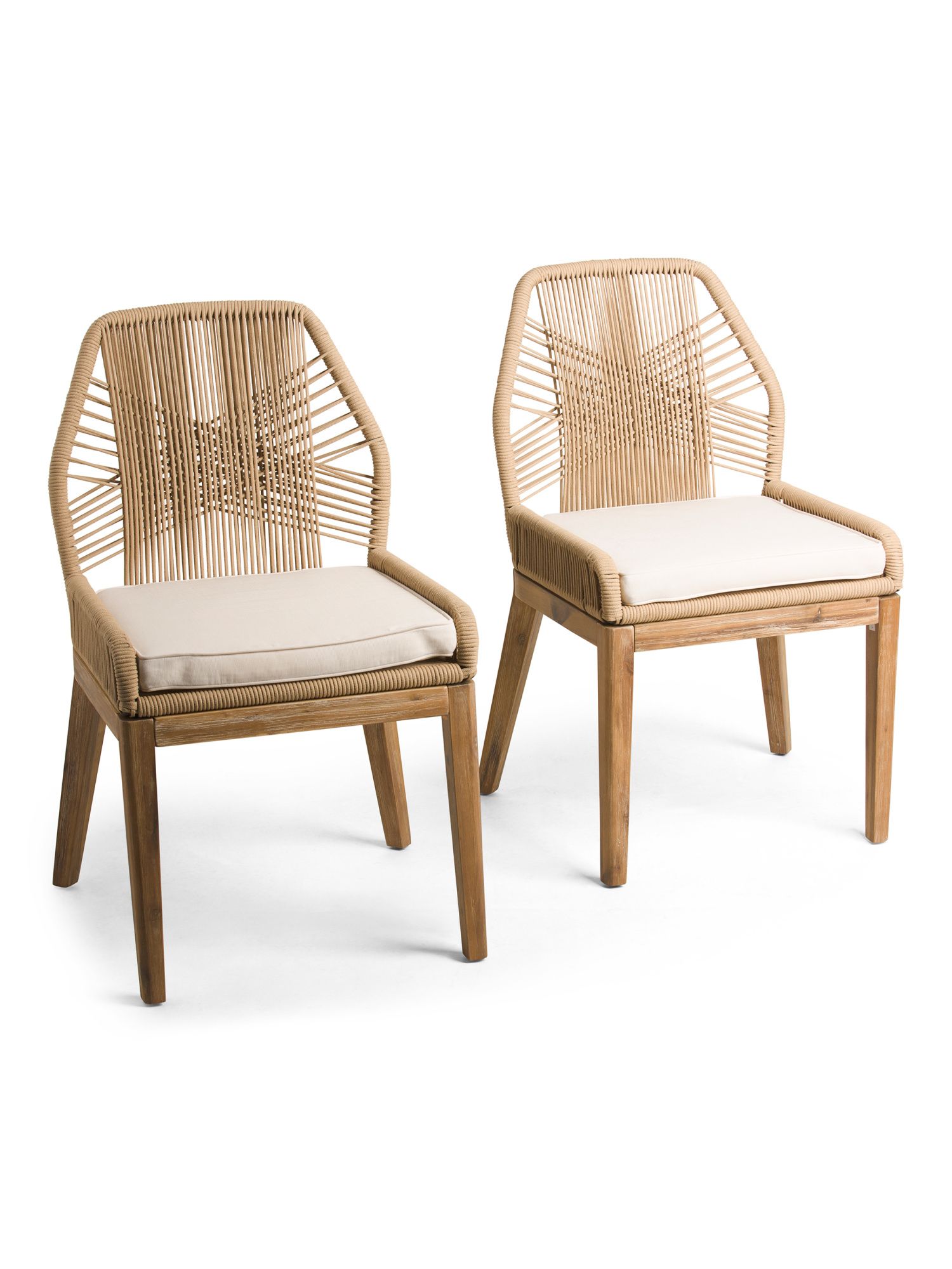 Set Of 2 Rope Crossweave Dining Chairs | TJ Maxx