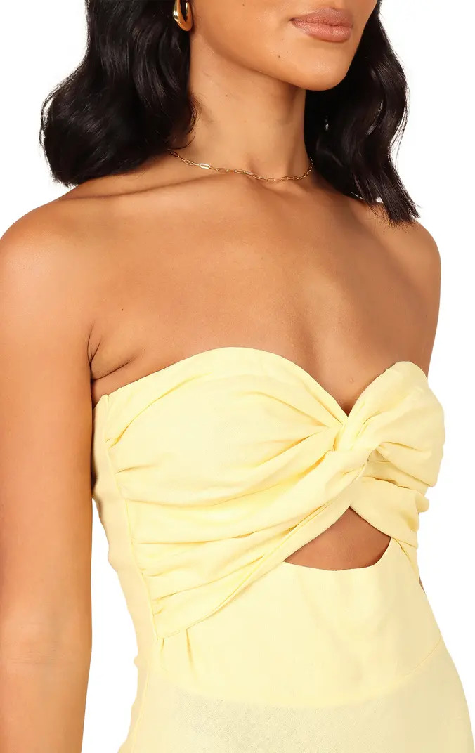 Rosetta Cutout Cotton & Linen Strapless Dress | Nordstrom Rack