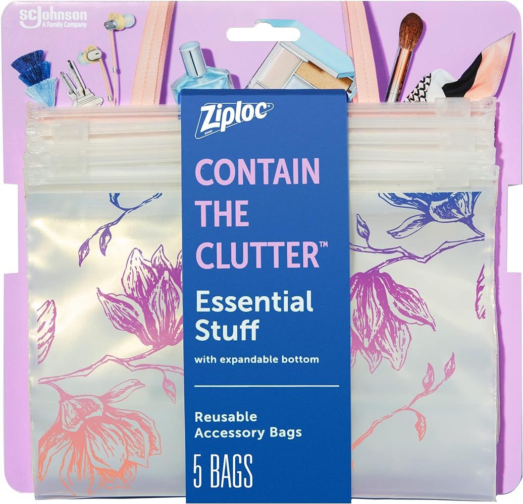Ziploc Reusable Travel Makeup and Accessory Bag, Great for School or Work | Amazon (US)