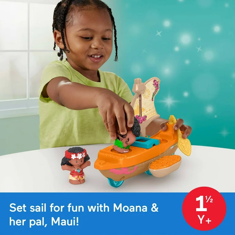 Disney Princess Moana Toys, Moana & Maui's Canoe, Fisher-Price Little People Toddler Toys | Walmart (US)