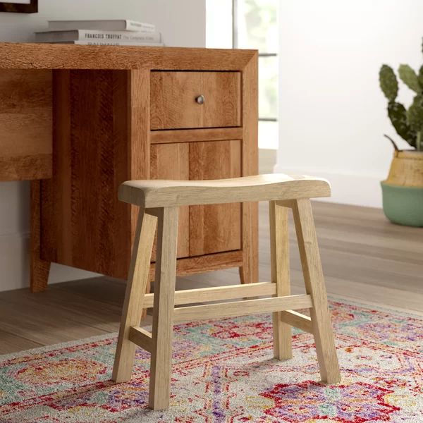 Lynn 18'' Tall Solid Wood Utility Stool | Wayfair North America