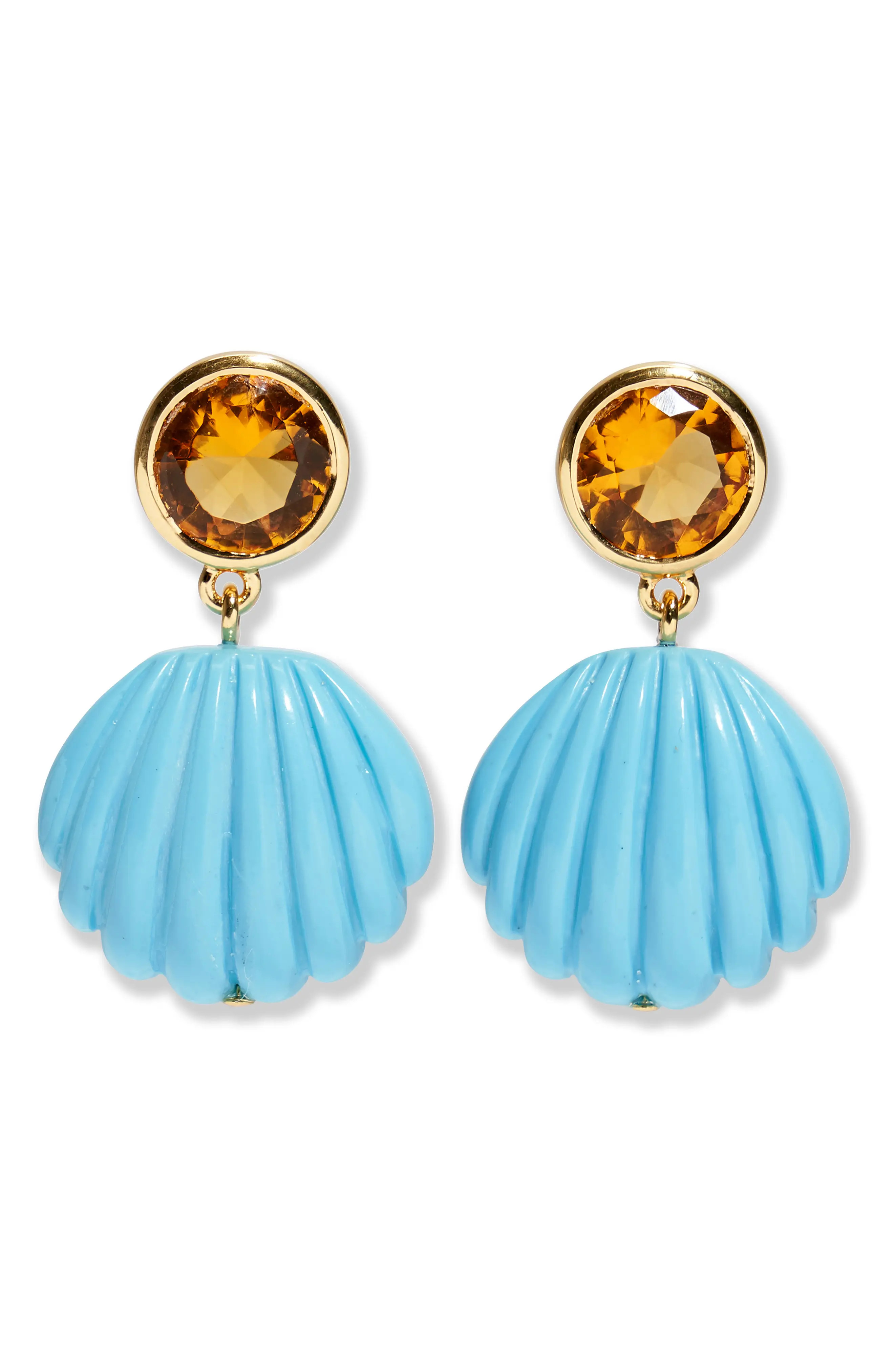 Lizzie Fortunato Kai Shell Drop Earrings in Blue Multi at Nordstrom | Nordstrom