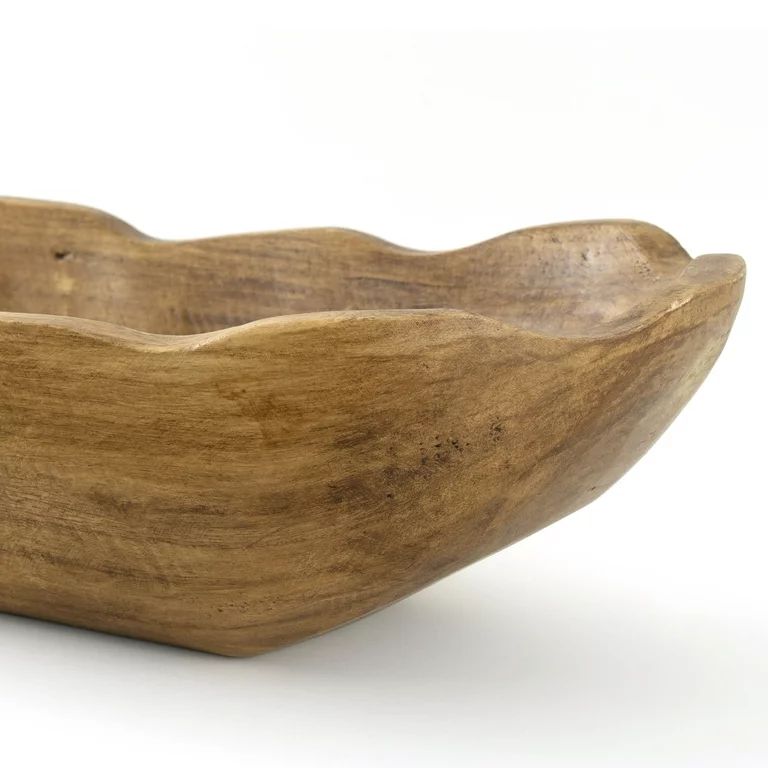 Better Homes & Gardens Indoor Carved Mid-Tone Brown Wood Decorative Dough Bowl | Walmart (US)