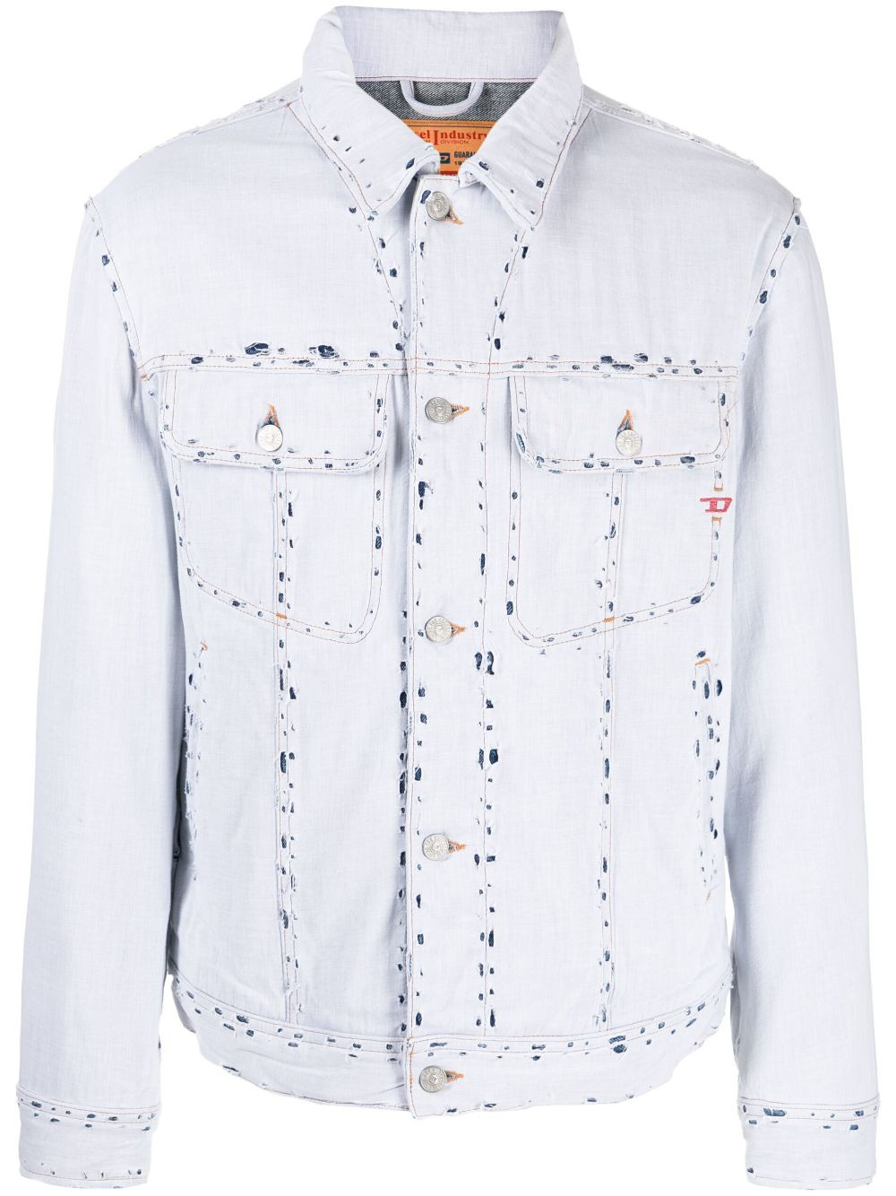Diesel D-Barcy ripped denim jacket - Blue | Farfetch Global