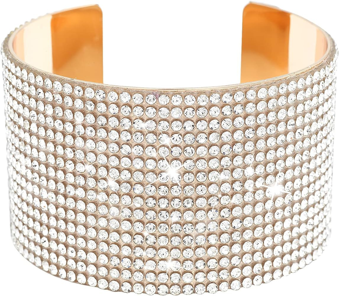 Jojomina MultiLayer Rhinestone Bracelet for Women Girls Crystal arm cuff Prom Bangle Bracelet Jew... | Amazon (US)