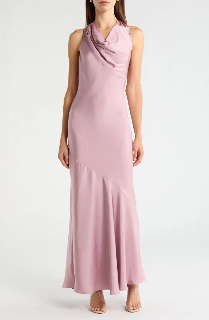 Varya Cowl Neck Satin Maxi Slipdress | Nordstrom