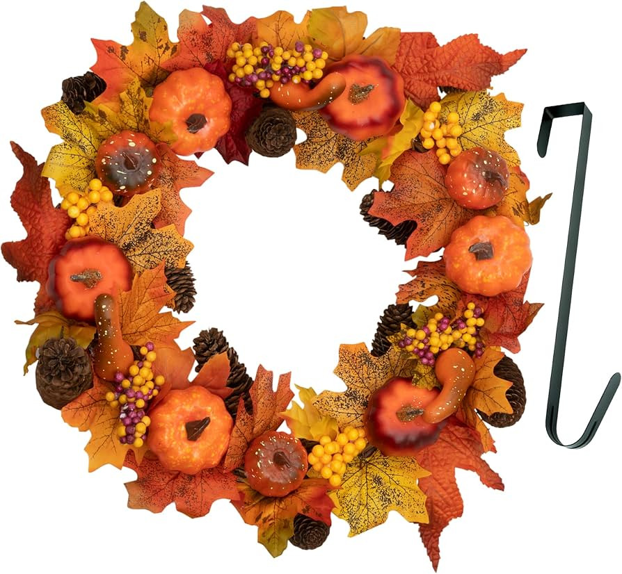 Pelle & Sol Autumn Door Wreath, Autumn Decorations | Artificial Autumn Wreaths for Front Door wit... | Amazon (UK)
