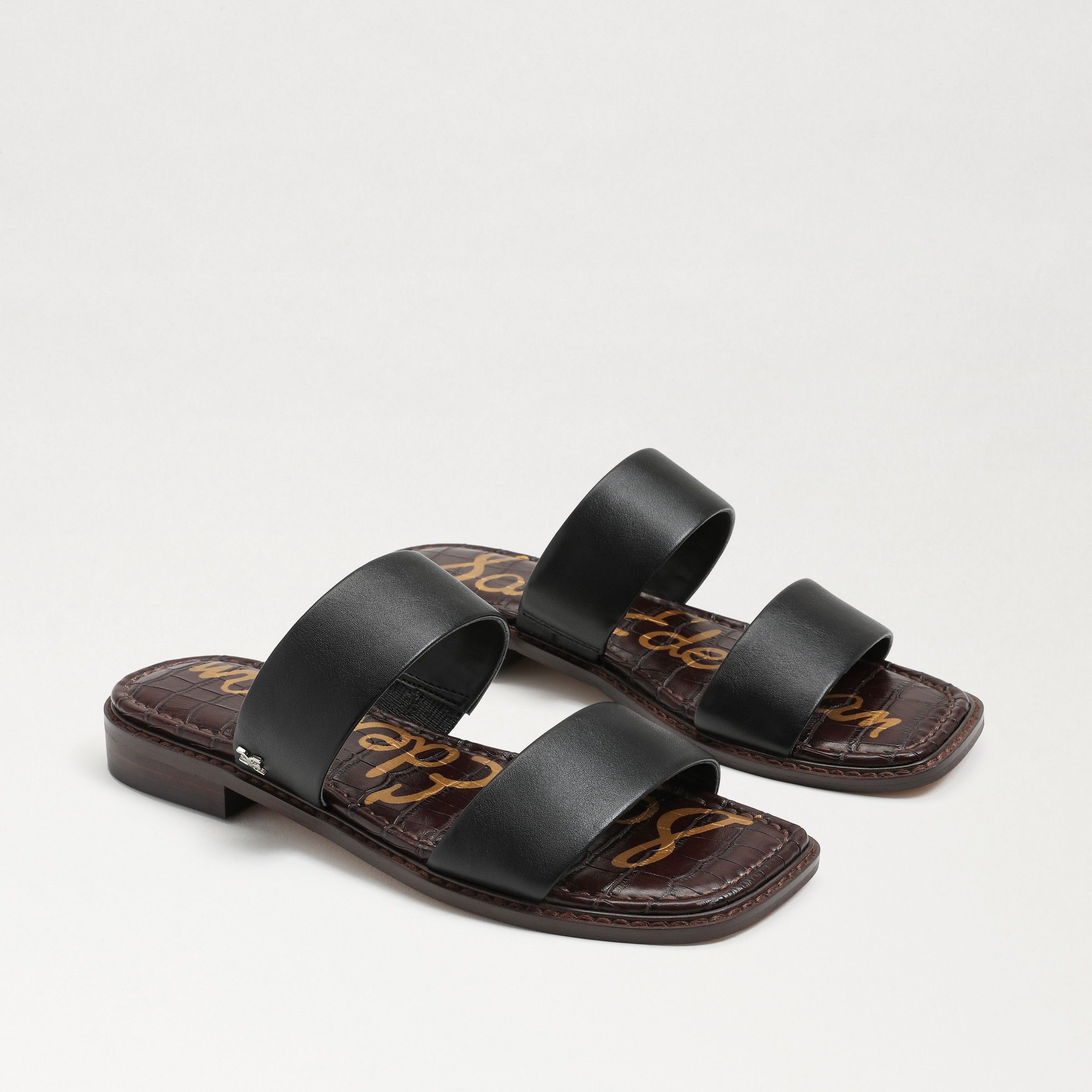 Sam Edelman Haydee Slide Sandal Black Leather 10.5 | Sam Edelman