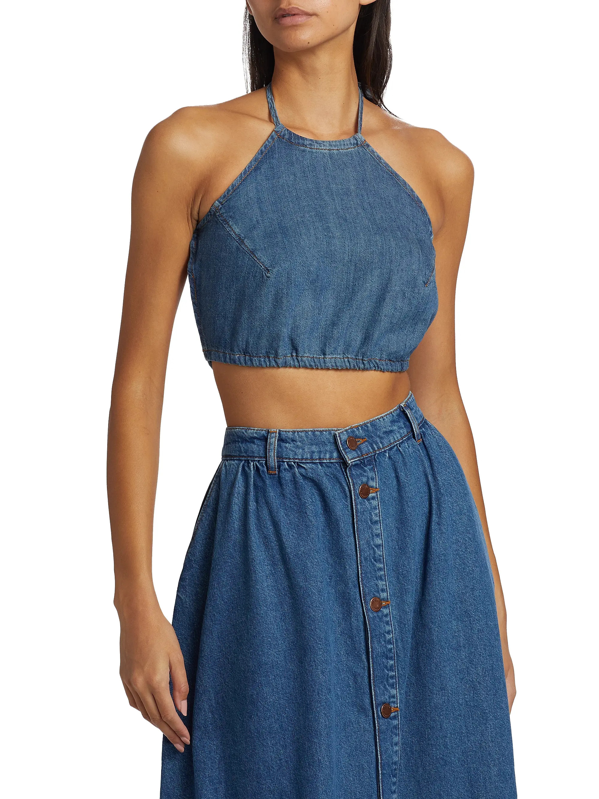 Ms. Corey Denim Halter Top | Saks Fifth Avenue